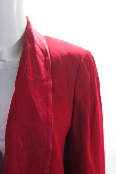 Ungaro Womens Open Front Shawl Collar Lined Blazer Red Size L