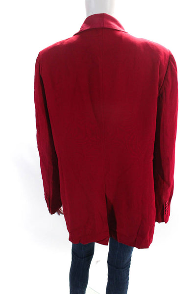 Ungaro Womens Open Front Shawl Collar Lined Blazer Red Size L