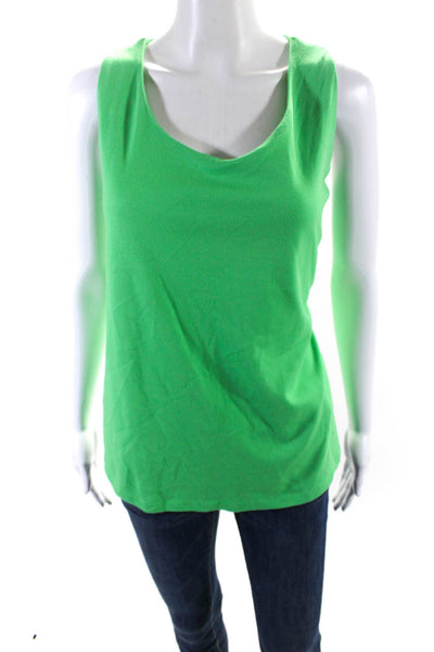 Carlisle Womens Scoop Neck Boxy Knit Tank Top Green Size Extra Large