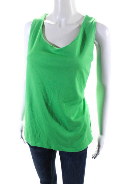 Carlisle Womens Scoop Neck Boxy Knit Tank Top Green Size Extra Large