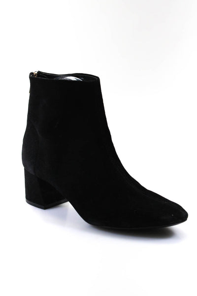 & Other Stories Womens Suede Back Zipper Round Toe Ankle Boots Black Size 7