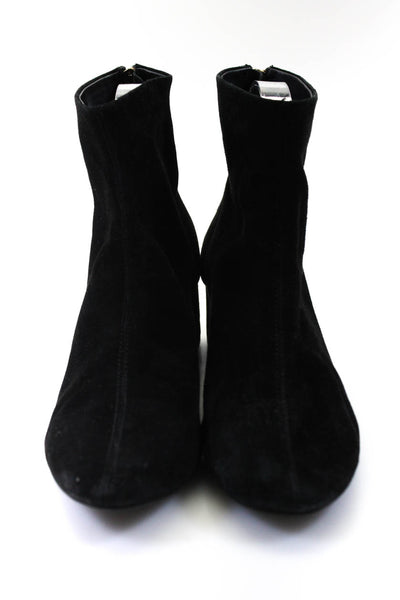 & Other Stories Womens Suede Back Zipper Round Toe Ankle Boots Black Size 7