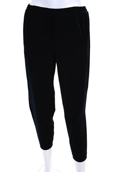 Vince Womens High Rise Elastic Waist Slim Leg Pants Navy Blue Size Extra Small