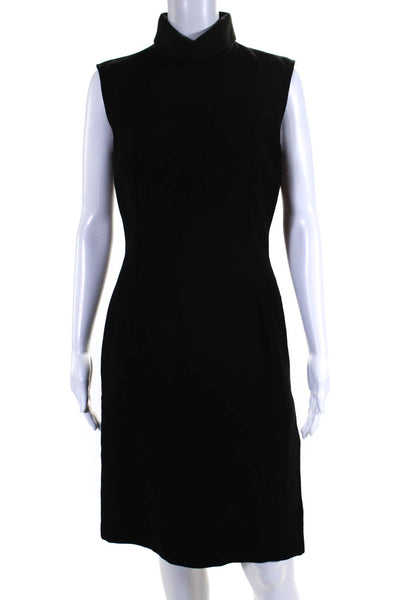 Dolce & Gabbana Womens Mock Neck Sleeveless Sheath Dress Black Size IT 42