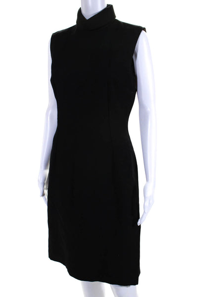 Dolce & Gabbana Womens Mock Neck Sleeveless Sheath Dress Black Size IT 42