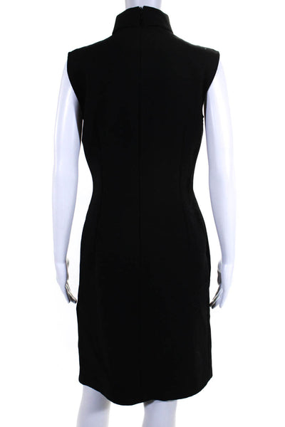 Dolce & Gabbana Womens Mock Neck Sleeveless Sheath Dress Black Size IT 42