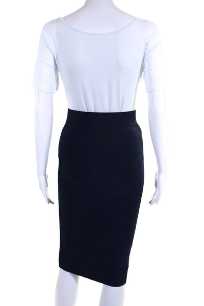 BCBG Max Azria Womens Midi Length Bandage Bodycon Skirt Navy Size Small