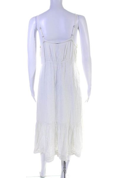 Rails Womens White Linen V-Neck Sleeveless A-Line Tiered Dress Size S