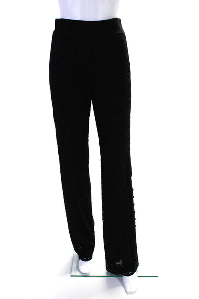 Jonathan Simkhai Womens Lace High Rise Straight Leg Trousers Black Size 2