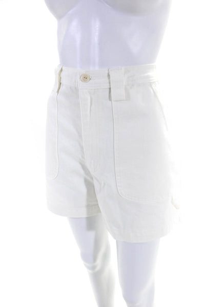 Alex Mill Womens Cotton High Waist Carpenter Shorts White Size 10