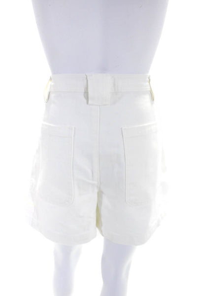 Alex Mill Womens Cotton High Waist Carpenter Shorts White Size 10