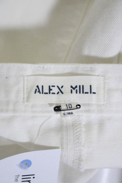 Alex Mill Womens Cotton High Waist Carpenter Shorts White Size 10