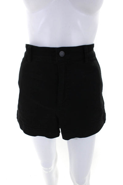 Everlane Womens High Waisted Casual Denim Shorts Black Size 8