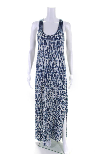 Thakoon Addition Womens Blue Printed Scoop Neck Sleeveless Tank Maxi Dress SizeM