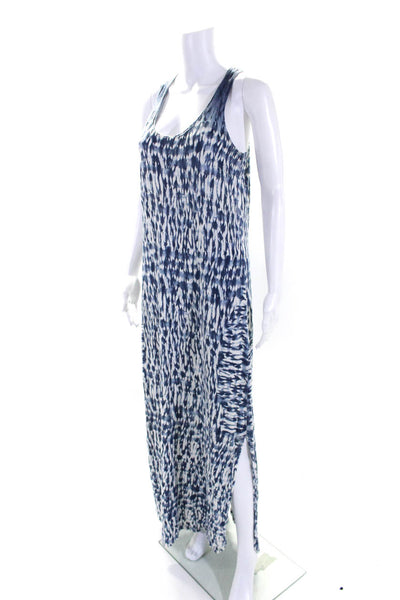 Thakoon Addition Womens Blue Printed Scoop Neck Sleeveless Tank Maxi Dress SizeM