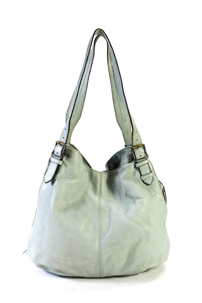 Aimee Kestenberg Womens Light Green Zip Detail Medium Shoulder Bag Handbag