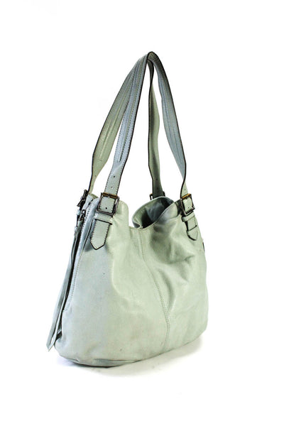 Aimee Kestenberg Womens Light Green Zip Detail Medium Shoulder Bag Handbag