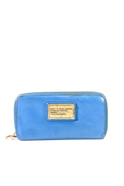 Marc By Marc Jacobs Womens Cobalt Blue Leather Zip Flat Long Wallet