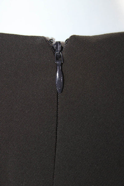 Carlisle Womens Dark Brown Crew Neck Buckle Detail Long Sleeve Shift Dress Size8