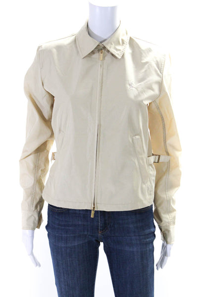 Ralph Lauren Golf Womens Beige Collar Full Zip Long Sleeve Jacket Size S