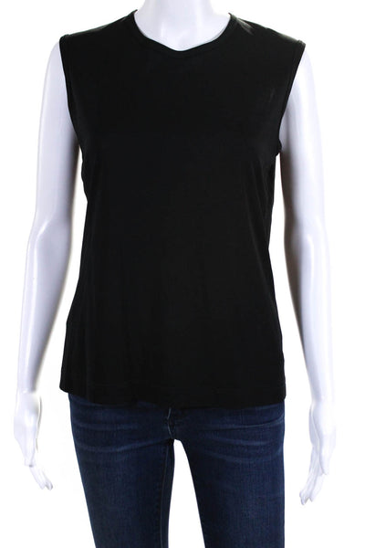 Dolce & Gabbana Womens Matte Jersey Sleeveless Shell Top Blouse Black IT 44