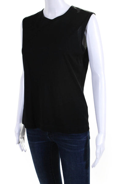 Dolce & Gabbana Womens Matte Jersey Sleeveless Shell Top Blouse Black IT 44