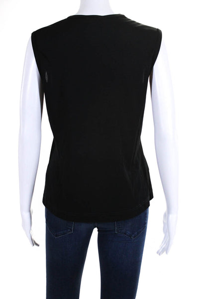 Dolce & Gabbana Womens Matte Jersey Sleeveless Shell Top Blouse Black IT 44