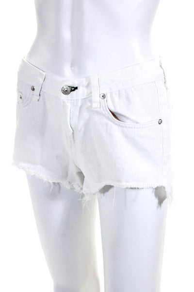 Rag & Bone Women's Button Closure Five Pockets Cutoff Short Whit Size 26