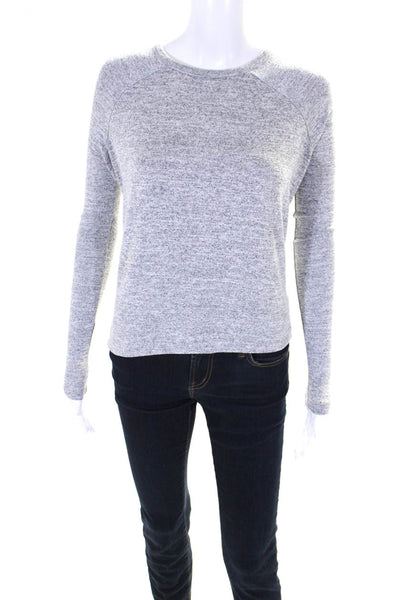 Rag & Bone Jean Womens Spotted Print Round Neck Long Sleeve Top Gray Size 2XS