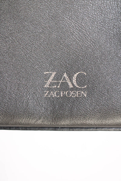 Zac Posen Womens Dark Gray Chain Strap Mini Crossbody Bag Handbag