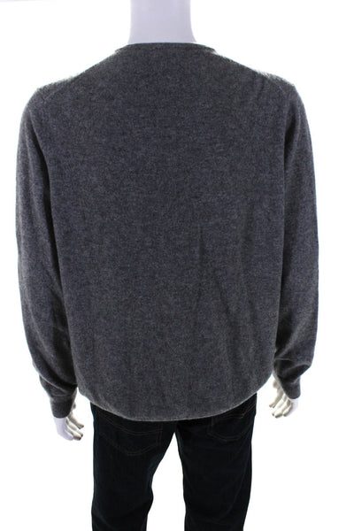 John W. Nordstrom Mens Cashmere Long Sleeves V Neck Sweater Gray Size Extra Larg