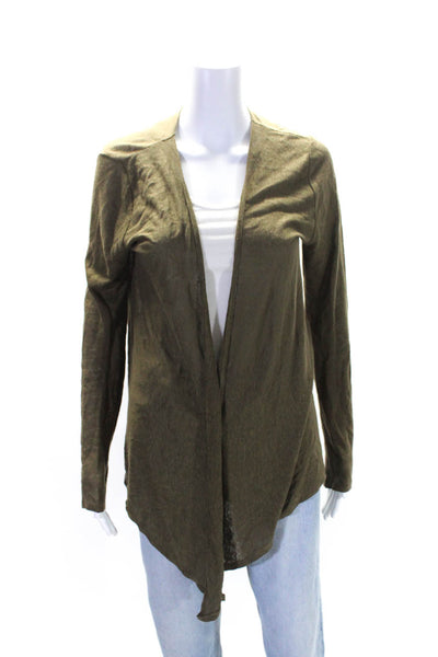 Calypso Saint Barth Women's Long Sleeves Tie Front Blouse Olive Green Size S