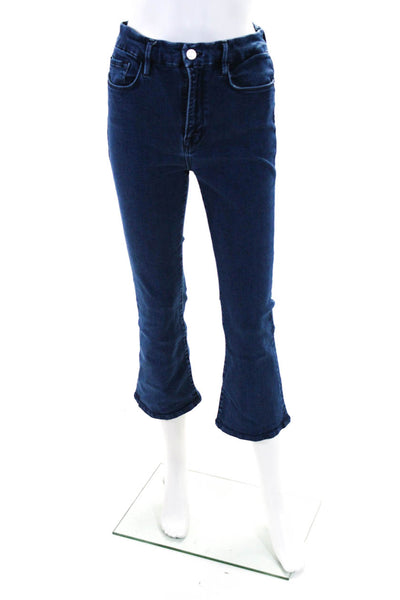 Frame Womens Super High Waist Cropped Mini Boot Cut Jeans Blue Size 29