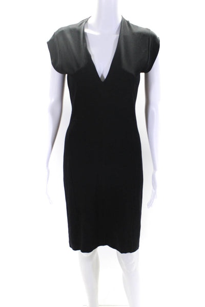 Narciso Rodriguez Womens V Neck Sleeveless Sheath Dress Black Size M