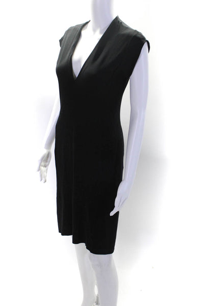 Narciso Rodriguez Womens V Neck Sleeveless Sheath Dress Black Size M