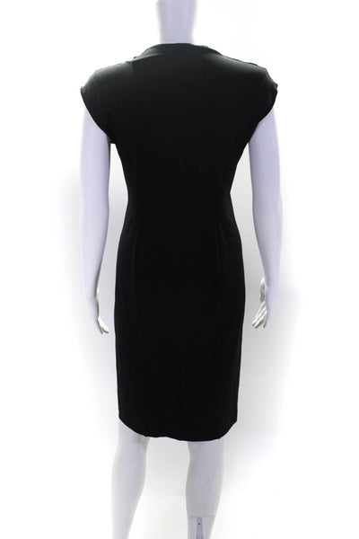 Narciso Rodriguez Womens V Neck Sleeveless Sheath Dress Black Size M