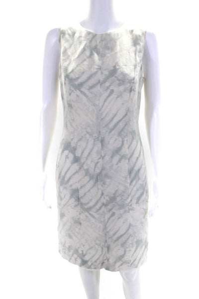 Giorgio Armani Womens Tie Dye Print Sleeveless Pencil Dress Light Blue Size 8