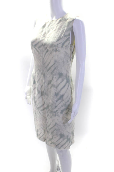 Giorgio Armani Womens Tie Dye Print Sleeveless Pencil Dress Light Blue Size 8