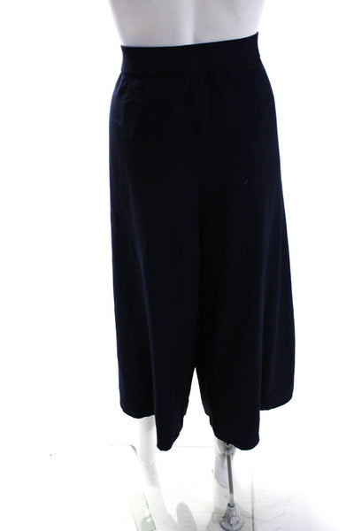 Eileen Fisher Womens Crepe Elastic Waist Wide Leg Pedal Pushers Blue Size XL