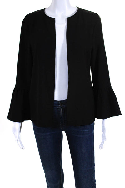 Ganni Womens Long Bell Sleeves Open Front Light Blouse Black Size EUR 36