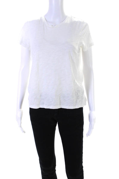 Goldie Womens Short Sleeve Crew Neck Tee Shirt White Cotton Size Extra Small