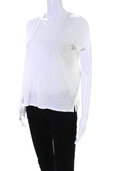 Goldie Womens Short Sleeve Crew Neck Tee Shirt White Cotton Size Extra Small