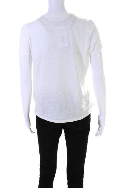 Goldie Womens Short Sleeve Crew Neck Tee Shirt White Cotton Size Extra Small