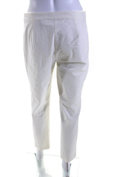 Theory Womens Elastic Waist Flat Front Slip-On Straight Leg Pants White Size 4