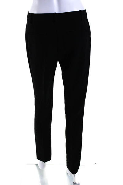 Theory Womens Hook & Eye Zipped Flat Front Straight Leg Dress Pants Black Size 2