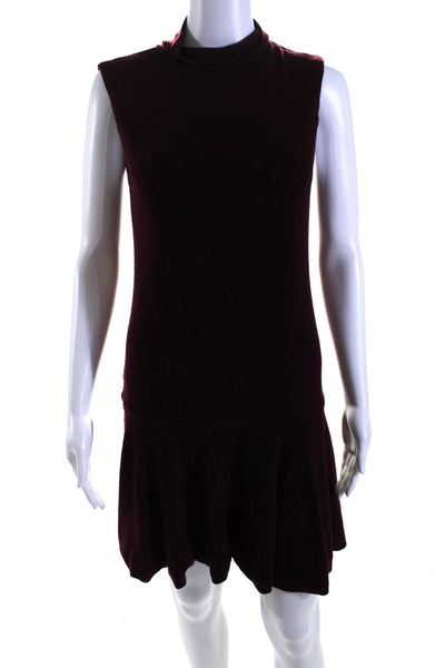 Alice + Olivia Womens Back Zip Sleeveless Mock Neck Knit Dress Purple Size 8