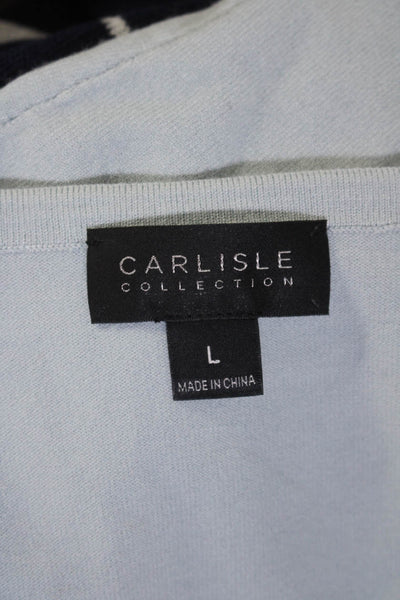 Carlisle Womens Scoop Neck Short Sleeves Pullover Sweater Sky Blue Size Large