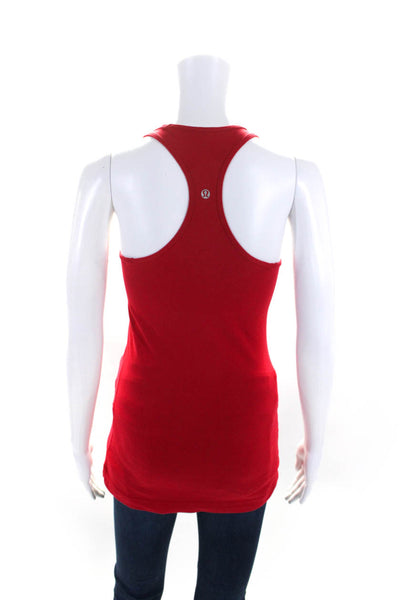 Lululemon Womens Racer Back Sleeveless Pullover Stretch Tank Top Red Size 6