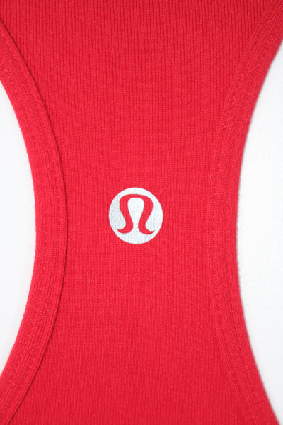 Lululemon Womens Racer Back Sleeveless Pullover Stretch Tank Top Red Size 6