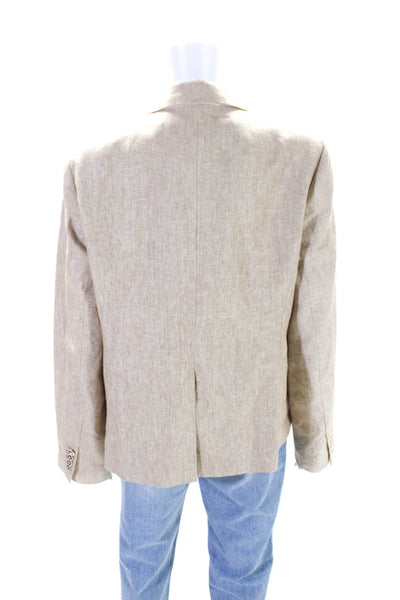 J Crew Womens Campbell Woven Sport Coat Blazer Jacket Beige Linen Size 14